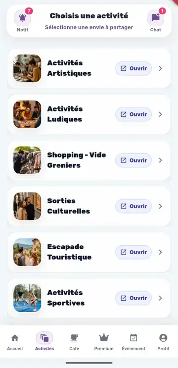 Écran activités